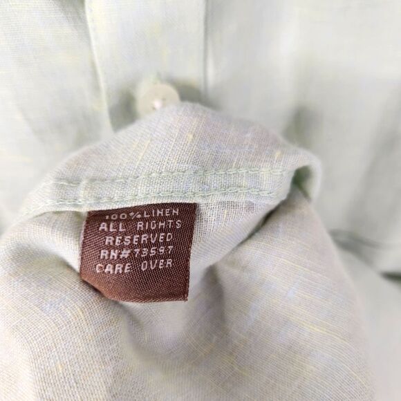 Raffi Lineo Uomo Mens 100% Linen Heathered Button Down Shirt Size Medium - Picture 6 of 8